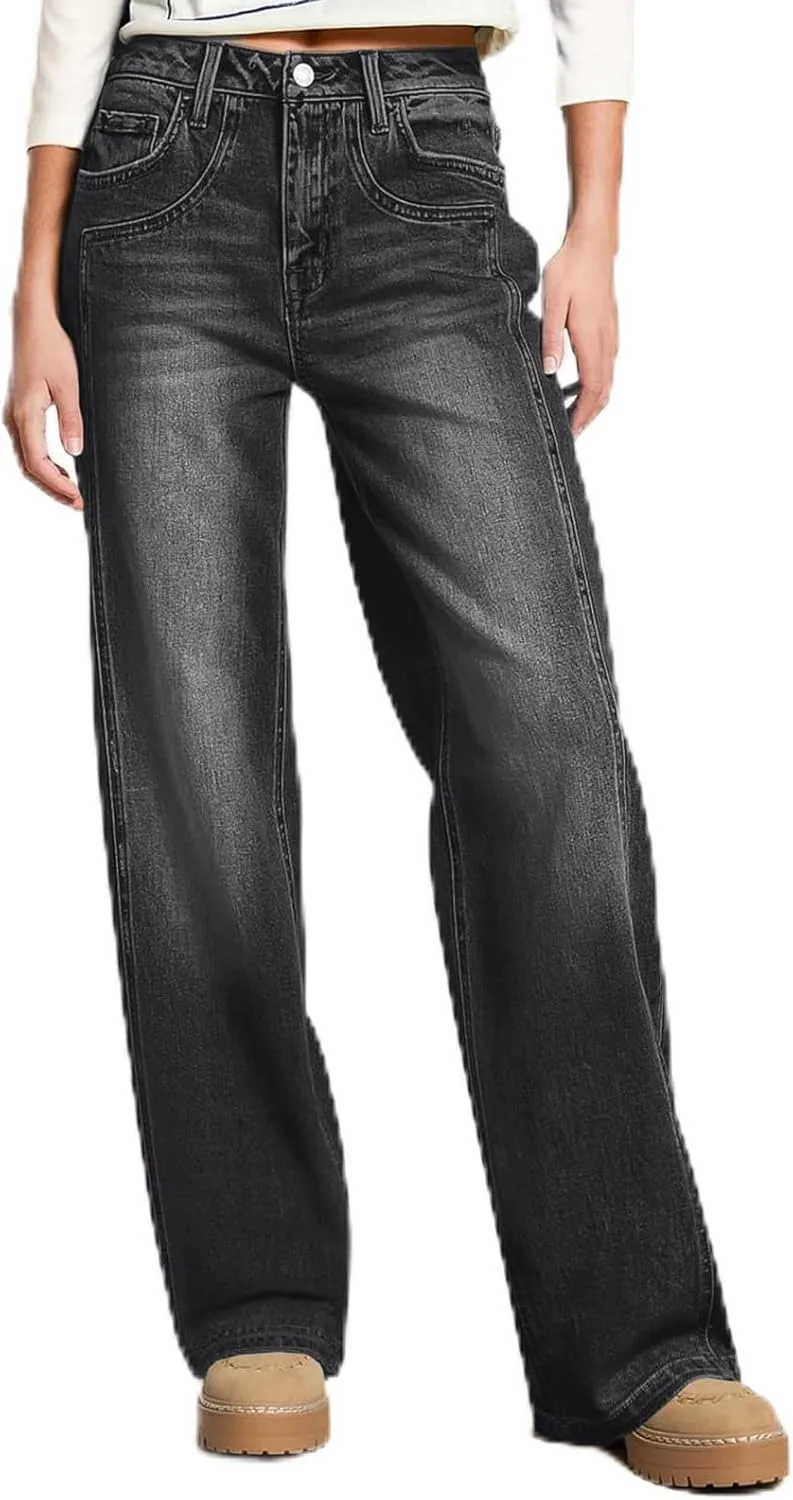 

Женские джинсы wide leg с высокой посадкой BEIBEINOYA