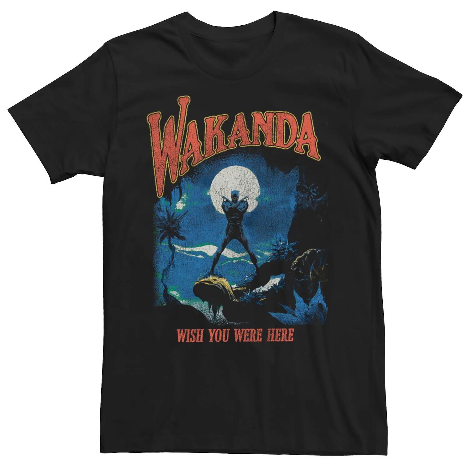 

Мужская футболка с открыткой Black Panther Visit Wakanda Licensed Character