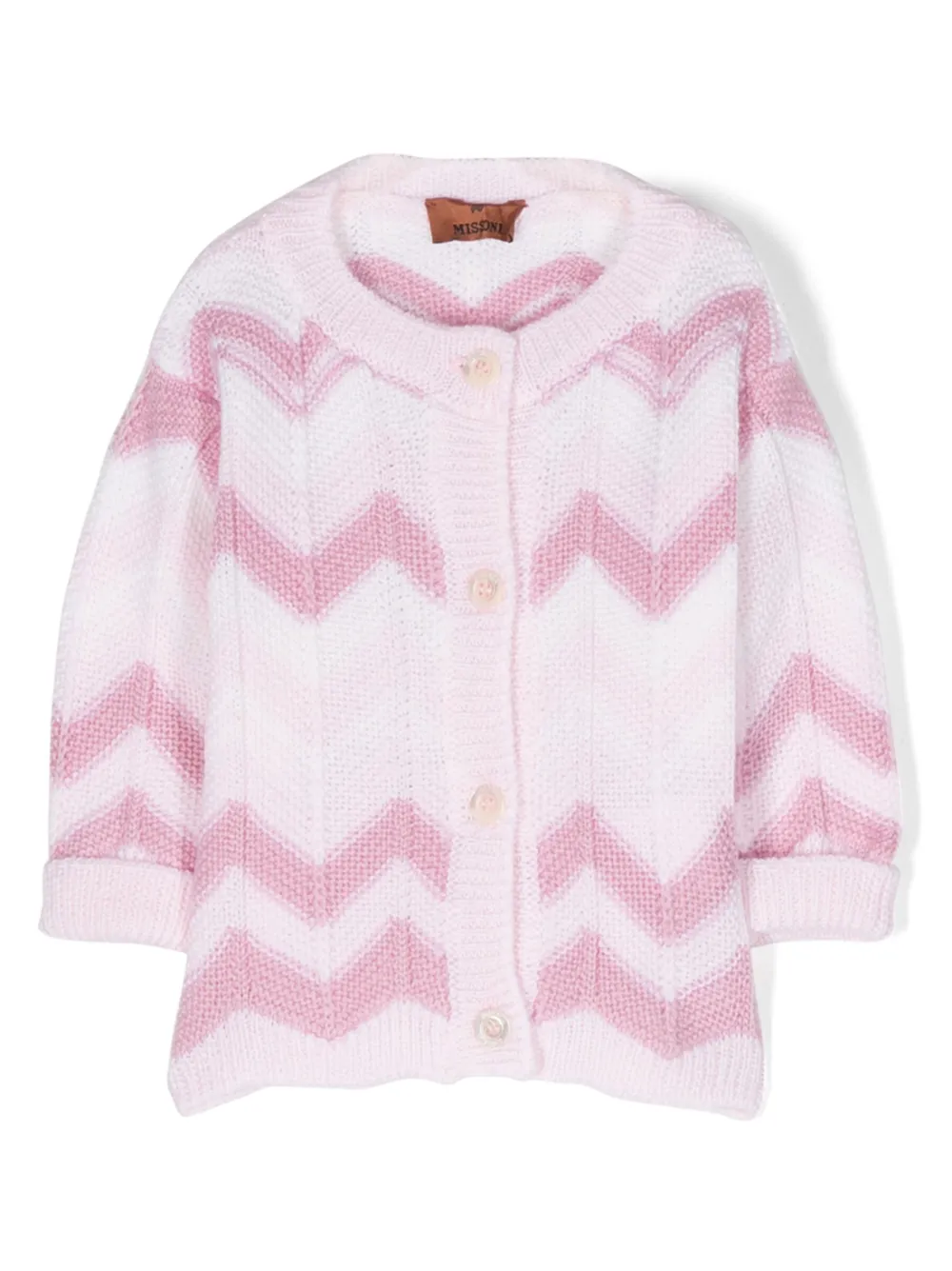 

Шерстяной топ с узором зигзаг Missoni Kids, розовый