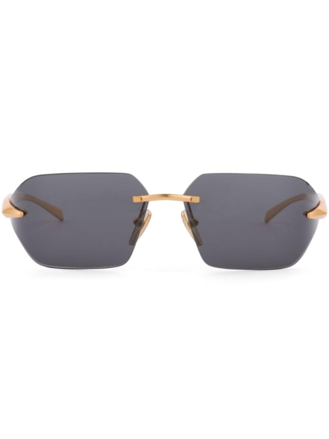 

Prada Eyewear солнцезащитные очки Runway в безободковой оправе, черный