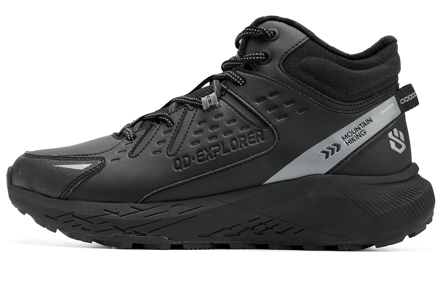 

Повседневные туфли мужские высокие, черные/угольно-серые QIAODAN, Black/Coal Gray