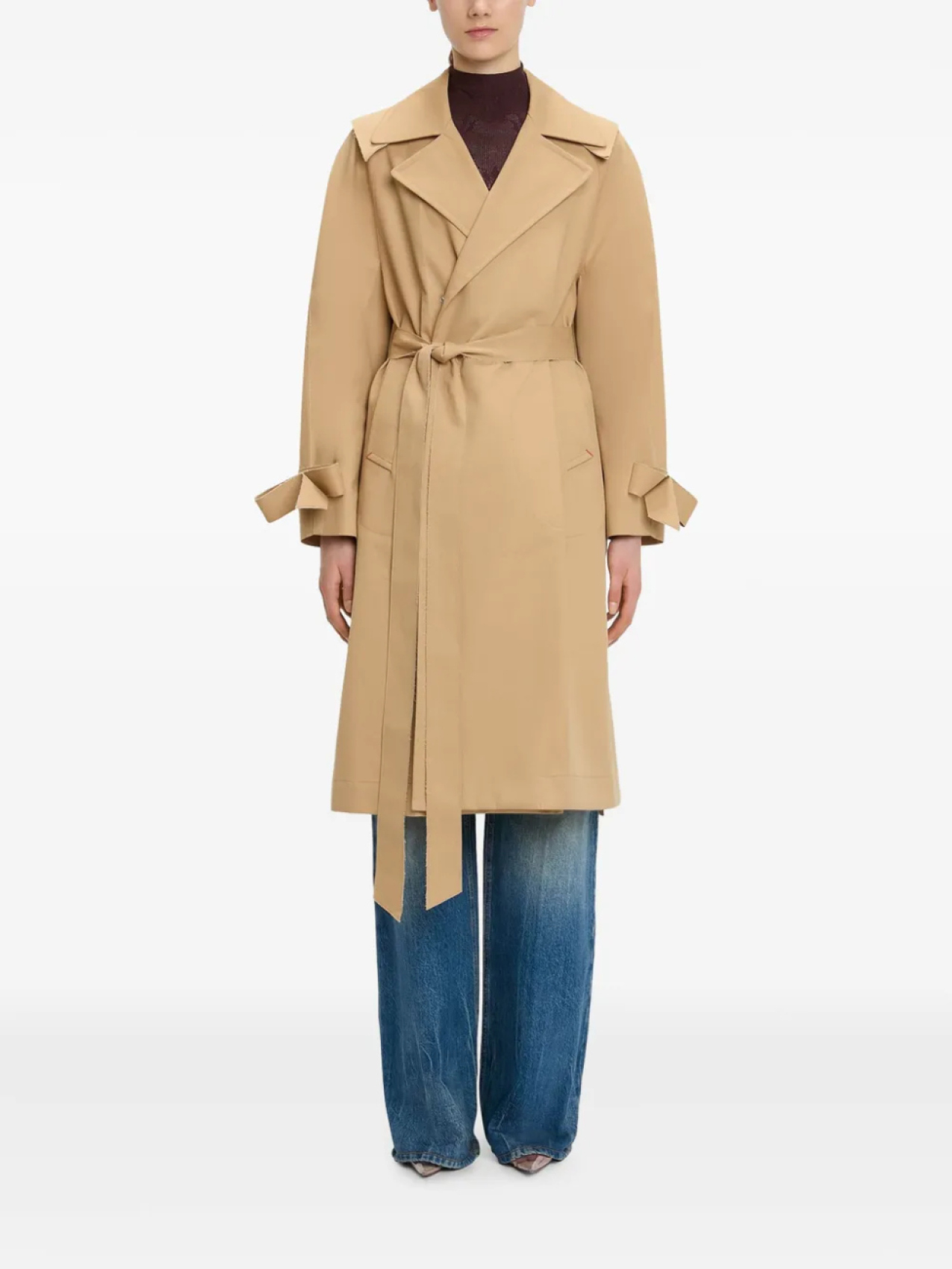 

Тренч Raglan с поясом Victoria Beckham, нейтральный