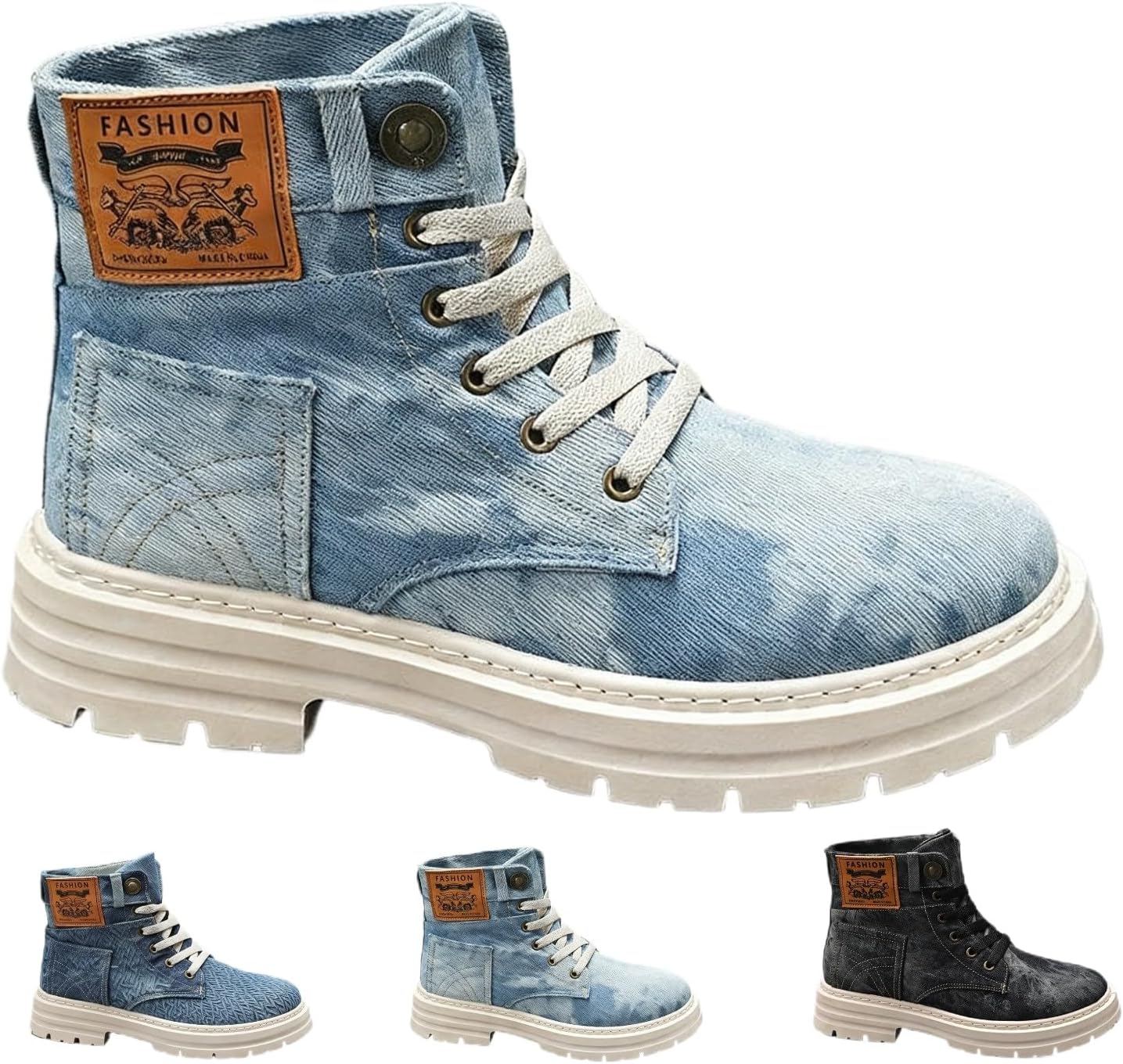 

Мужские кроссовки на высокой подошве, повседневная обувь с прочной толстой подошвой, шнуровкой, спортивные кроссовки для ходьбы на открытом воздухе и повседневной носки Huayorong, небесно-голубой