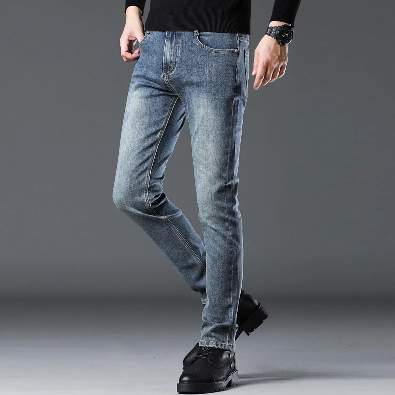 Джинсы Slim Fit, синие — фото 3