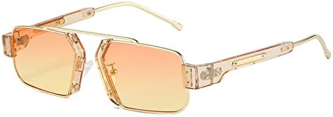 

Ретро-солнцезащитные очки для женщин с прозрачными линзами с градиентом цвета "океан", защита от УФ-излучения UV400, для мужчин — фиолетовые и розовые MTZJH, Orange Yellow