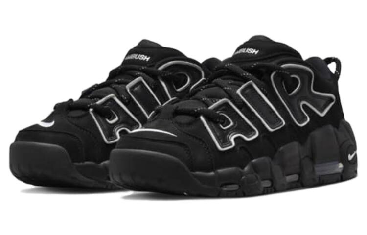 Винтажные баскетбольные кроссовки унисекс Nike Air More Uptempo, Черно-белый — фото 3