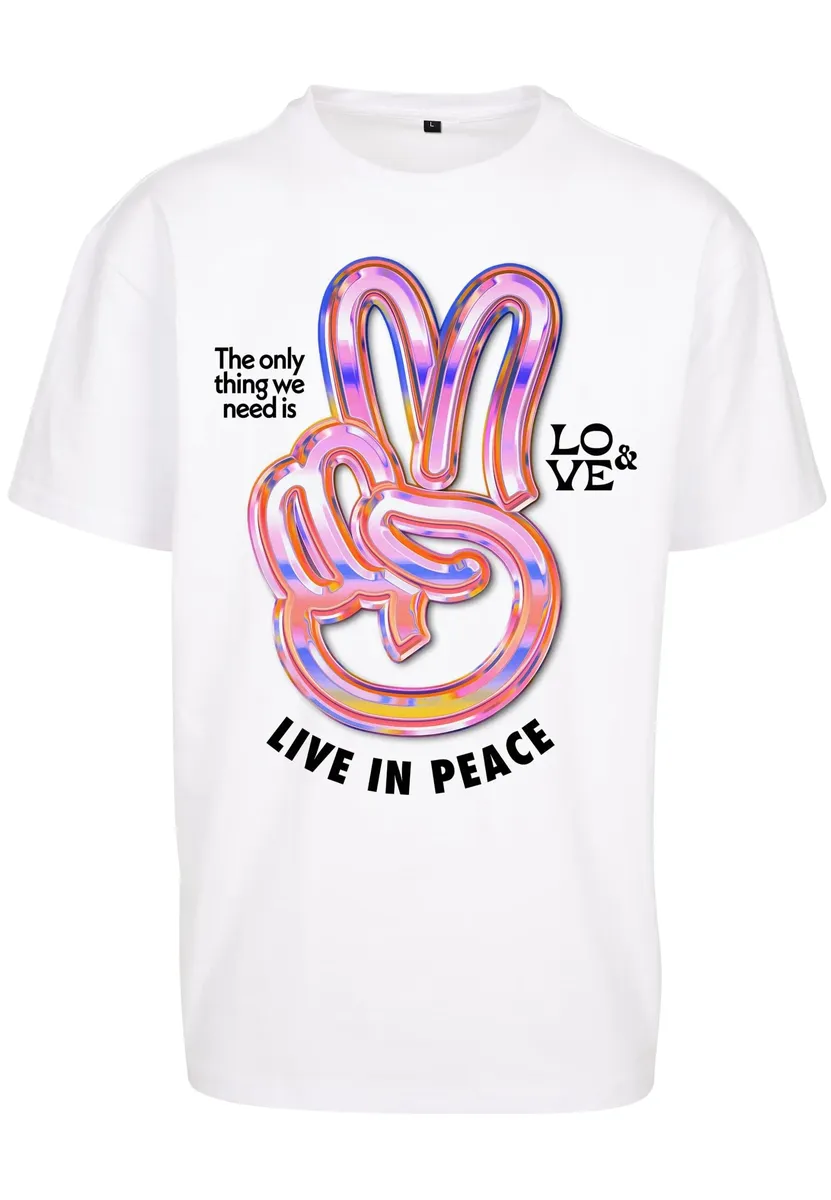 

Футболка Upscale by Mister Tee "Upscale by Mister Tee Футболка унисекс Live in Peace Oversize ", белый