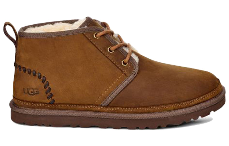 Мужские зимние ботинки UGG Neumel замшевые с декоративной пяткой, коричневый — фото 3