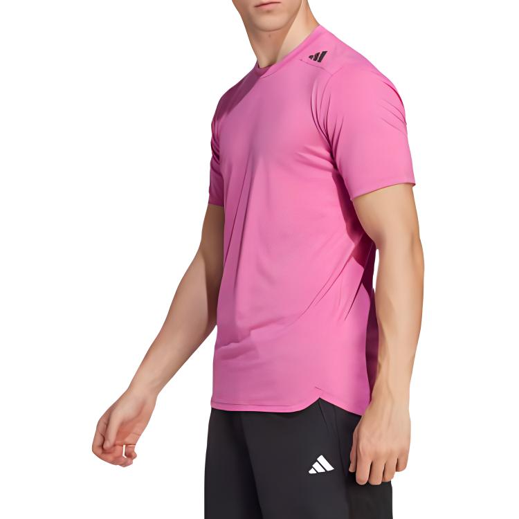 Футболка для тренировок Aeroready Hiit Color Shift Training Tee, разработанная специально для тренировок Adidas, old фуксия — фото 3