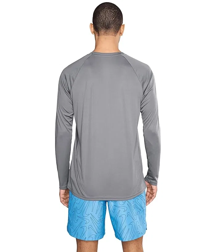Плавательная футболка Essential Long Sleeve Hydroguard Nike, Cool Grey — фото 4