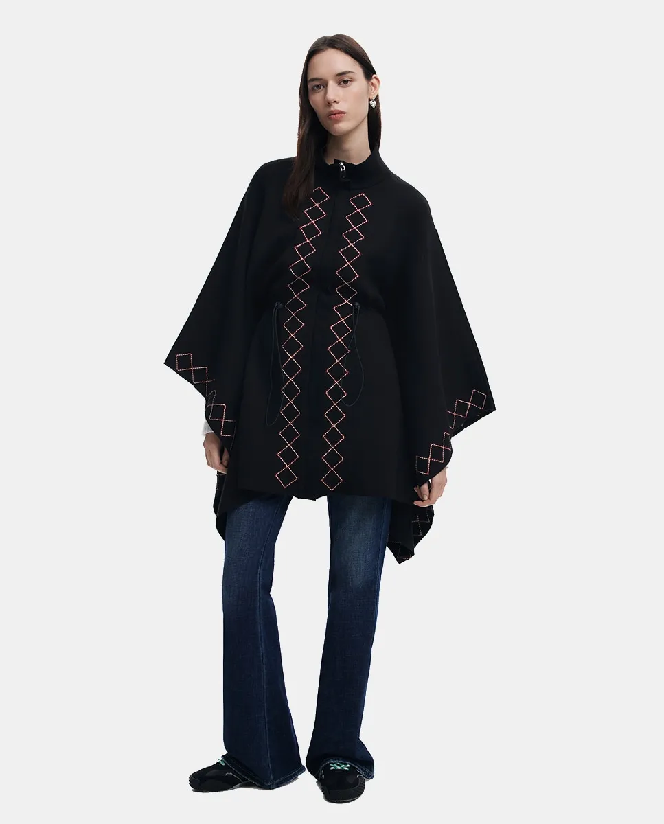 

Пончо зигзаг Desigual, бежевый