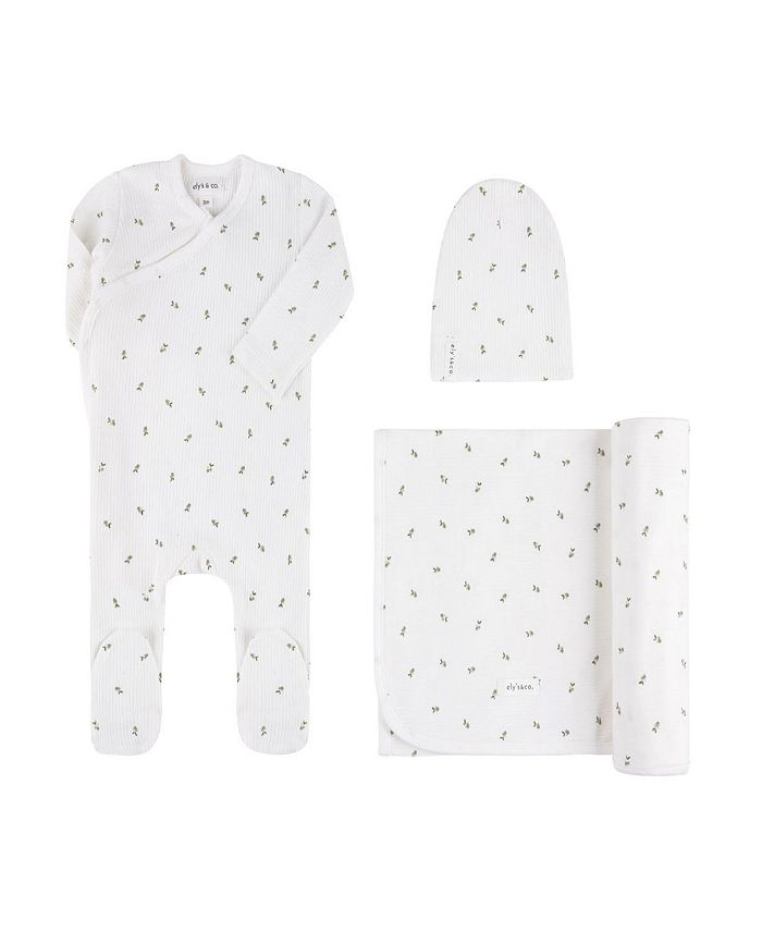 Унисекс хлопковый комбинезон с молнией и резинкой для малышей - Baby Ely's & Co., зеленый — фото 3