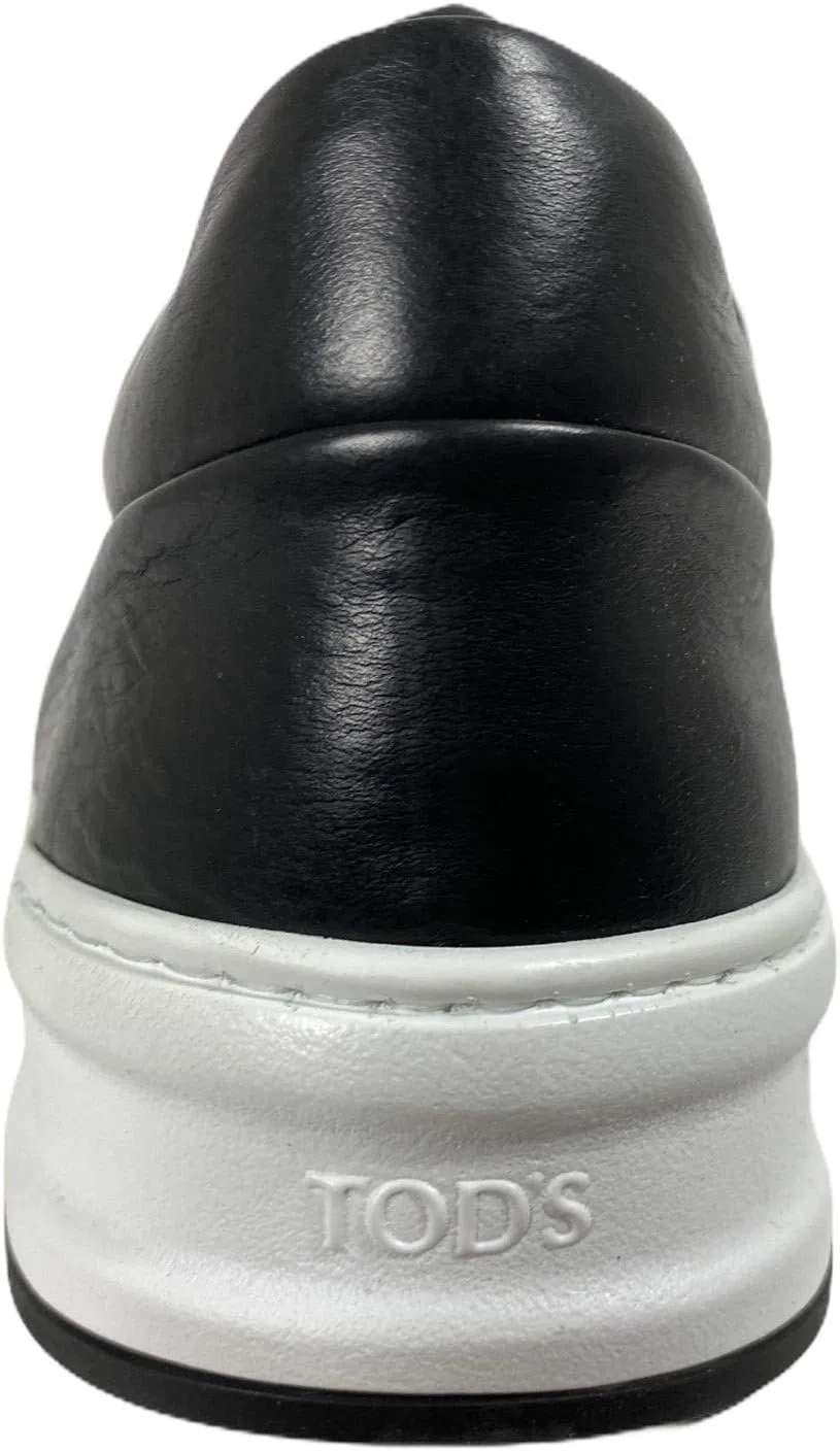 Мужские кроссовки Tod's C76 Uomo Allacciata, черные кожаные туфли — фото 4
