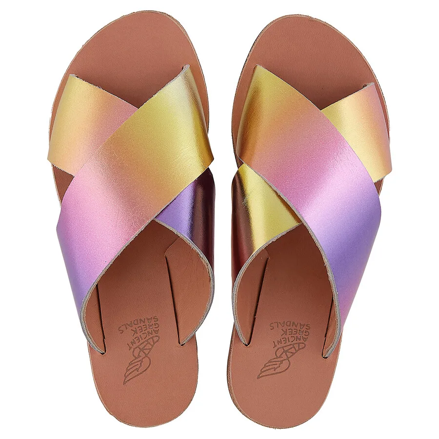 Детские сандалии Ancient Greek Sandals Thais с тропическим закатом, мягкие сандалии — фото 3
