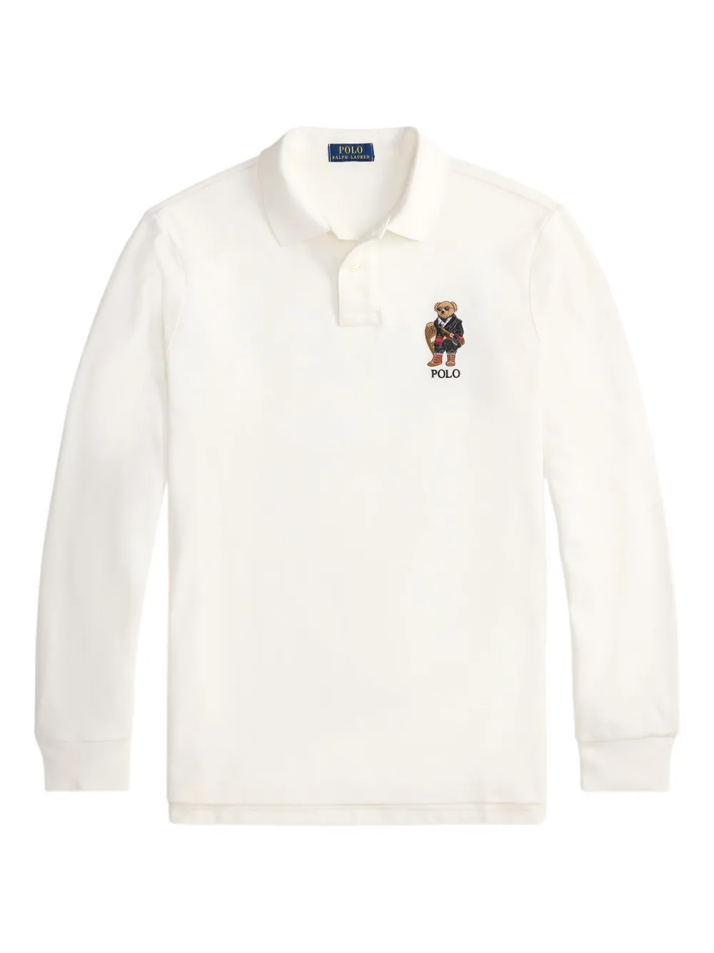 

Рубашка поло с длинными рукавами и вышивкой POLO RALPH LAUREN, белый