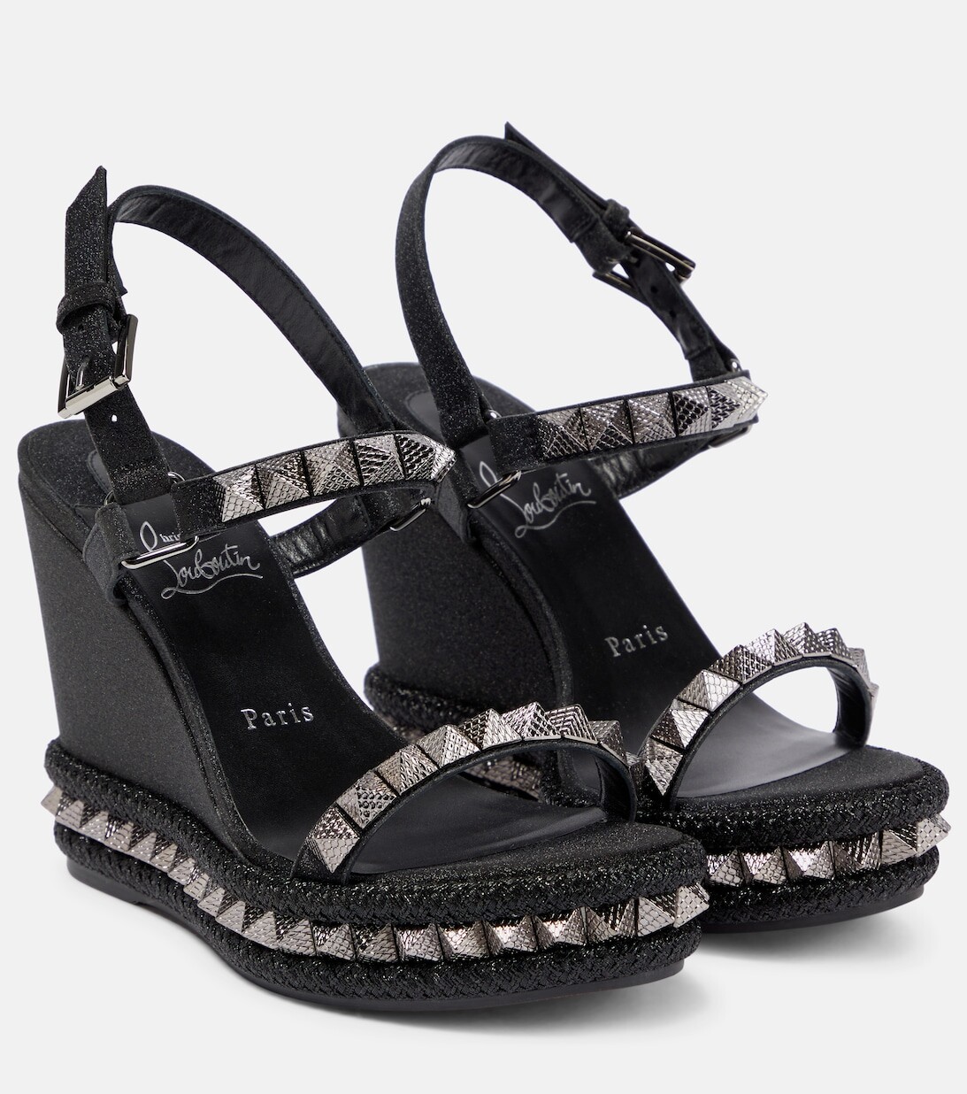 Эспадрильи Pyraclou из кожи с декором Christian Louboutin, черный