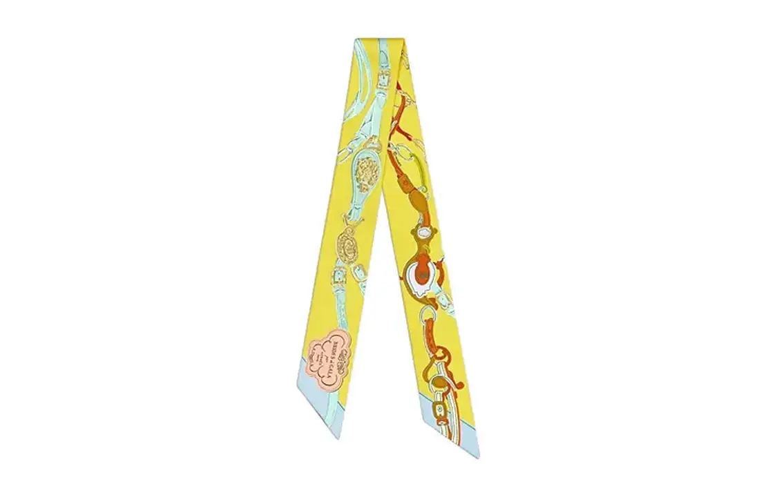

HERMES Шёлковый шарф Твилли женский жёлтый, Yellow