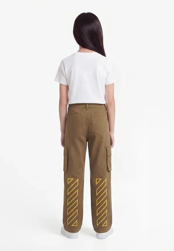 Брюки карго Logo patch diag pant Off-White, оливковый — фото 2