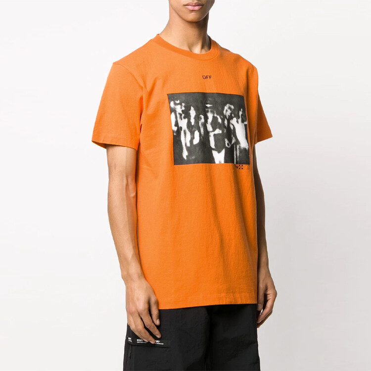 Футболка с изображением аэрозольной краски Off-White, оранжевый — фото 3