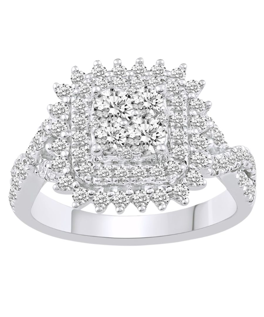 

Обручальное кольцо с бриллиантами (общий вес 1,25 карата) из белого золота 14 карат Macy's, 14K White Gold