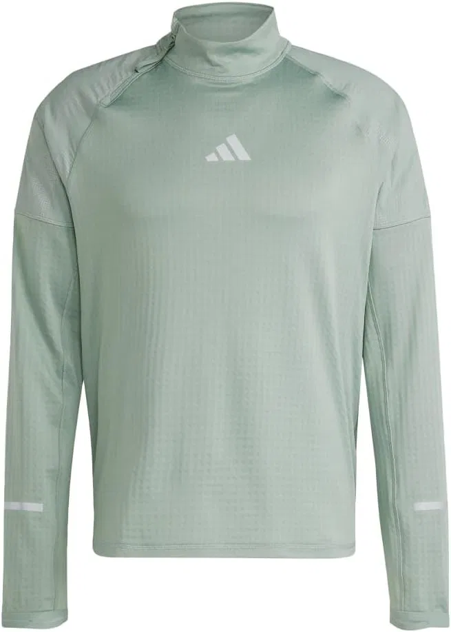 Мужская спортивная куртка adidas Ultimate Reflective Half Zip Jacket, повседневная, светоотражающая - зеленая