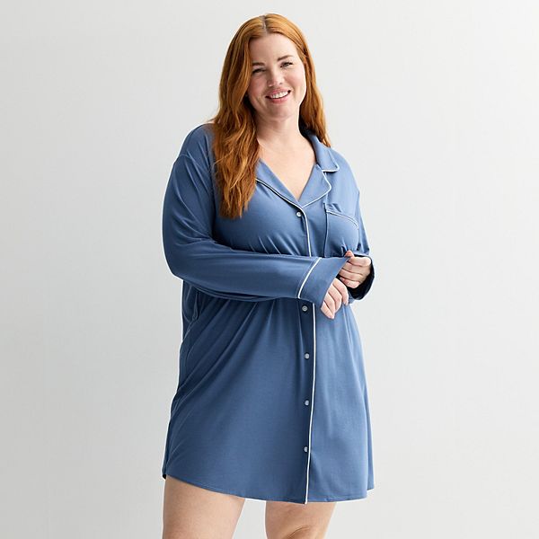 

Сонная рубашка Plus size с V-образным вырезом Sonoma Goods For Life, Vintage Indigo