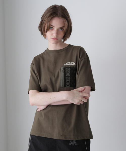 

Футболка джинсовая с перекрещивающимися карманами AVIREX