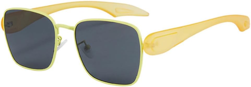 

MUTYNE Квадратные женские солнцезащитные очки конфетного цвета, модные, с прозрачными линзами цвета океана, защита от УФ-излучения UV400, мужские солнцезащитные очки в стиле панк, Yellow Gray