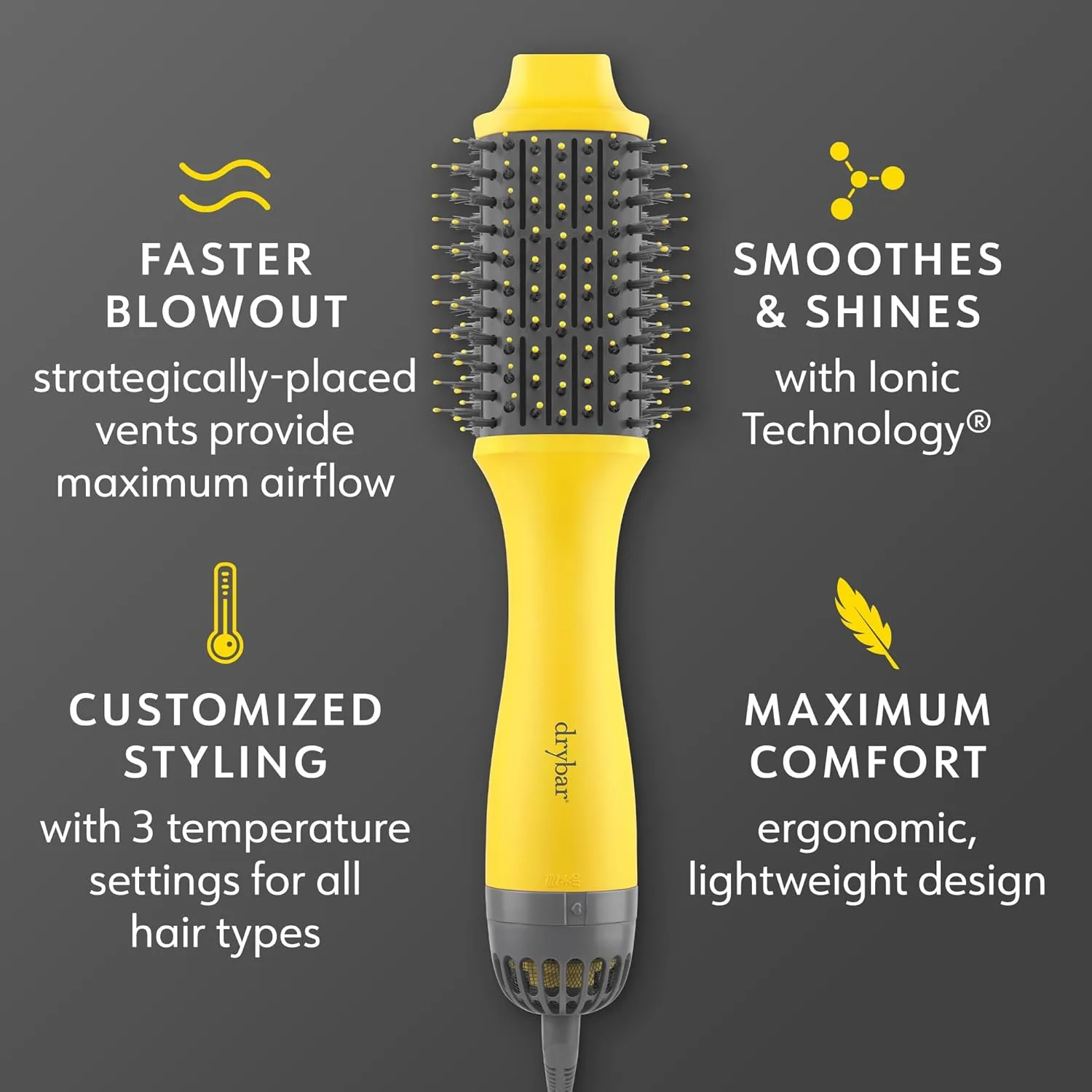 Набор Drybar, включающий овальную щетку-фен Double Shot и крем для укладки волос Drybar Liquid Glass High-Gloss Smoothing Blowout Cream. — фото 2