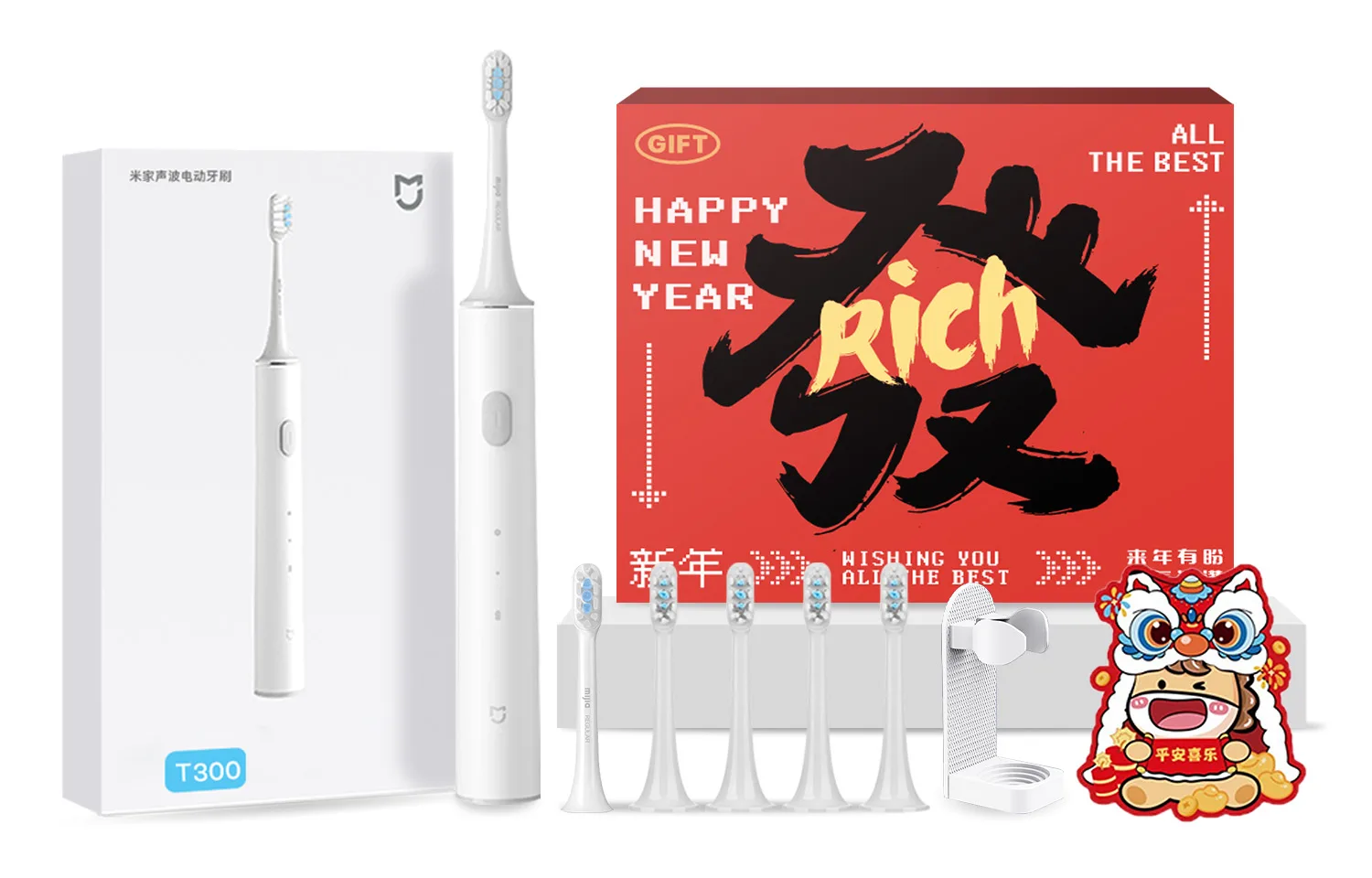 Электрическая зубная щетка Xiaomi, T300 White[Girlfriend Limited New Year Box] — фото 2