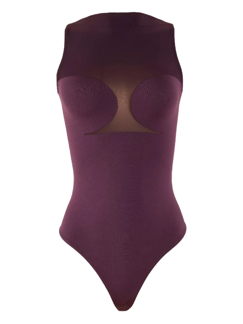 

Боди с сетчатой вставкой Wolford, фиолетовый