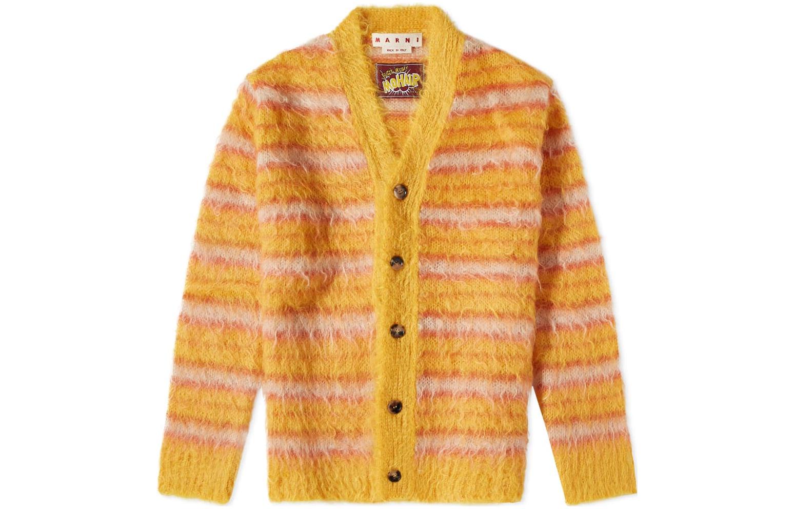 

MARNI FW22 Вязаный свитер мужской желтый