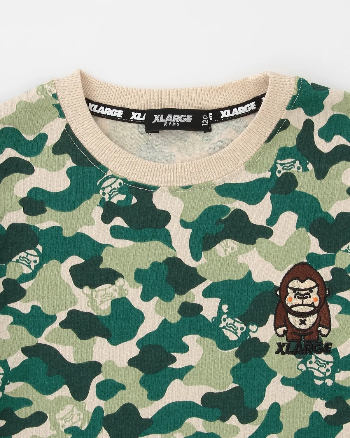 Детская футболка с камуфляжным принтом XLARGE KIDS зелёная — фото 3