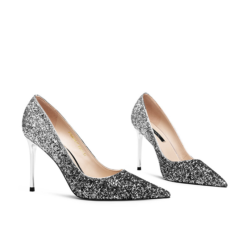 Туфли женские на высоком каблуке Jooc, цвет GRADIENT SILVER【9.5CM】 — фото 3