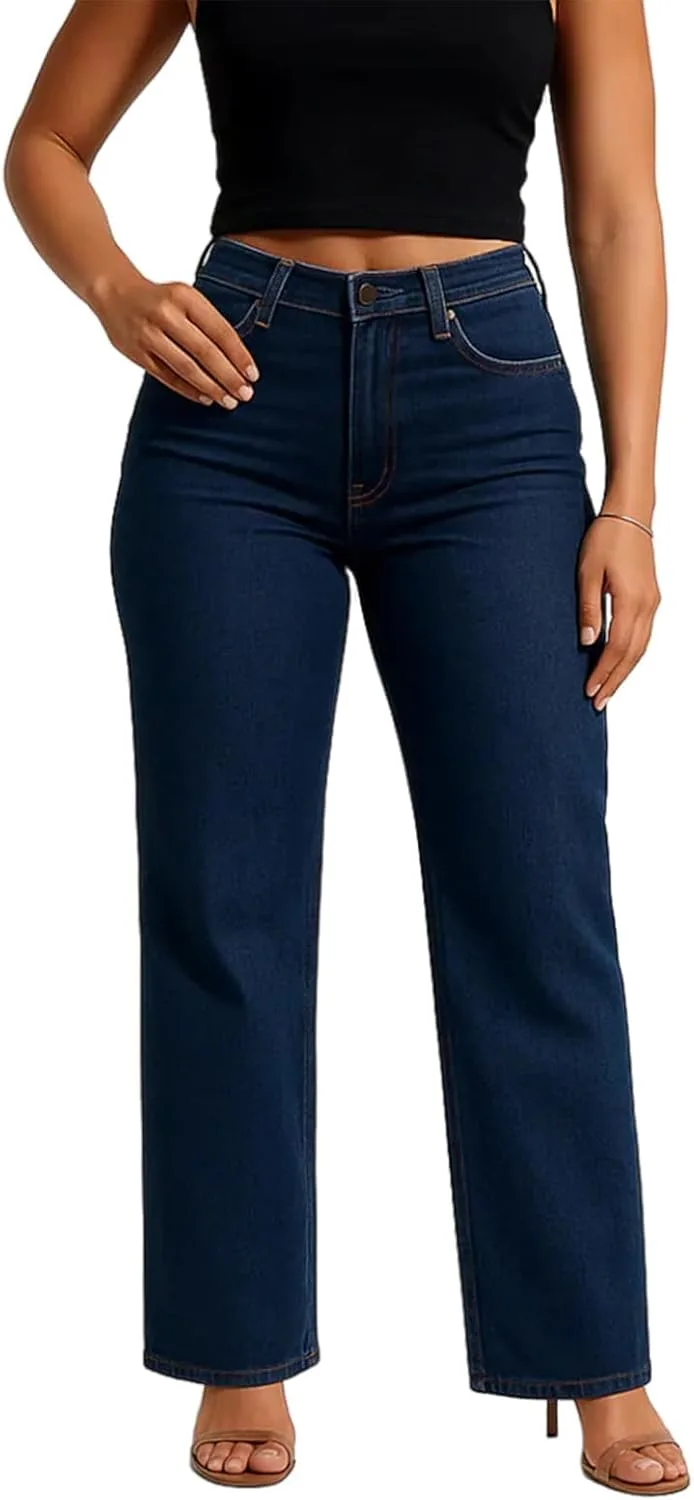 

Джинсы женские Mid-Low Rise Stretch с эффектом подтяжки и прямым кроем