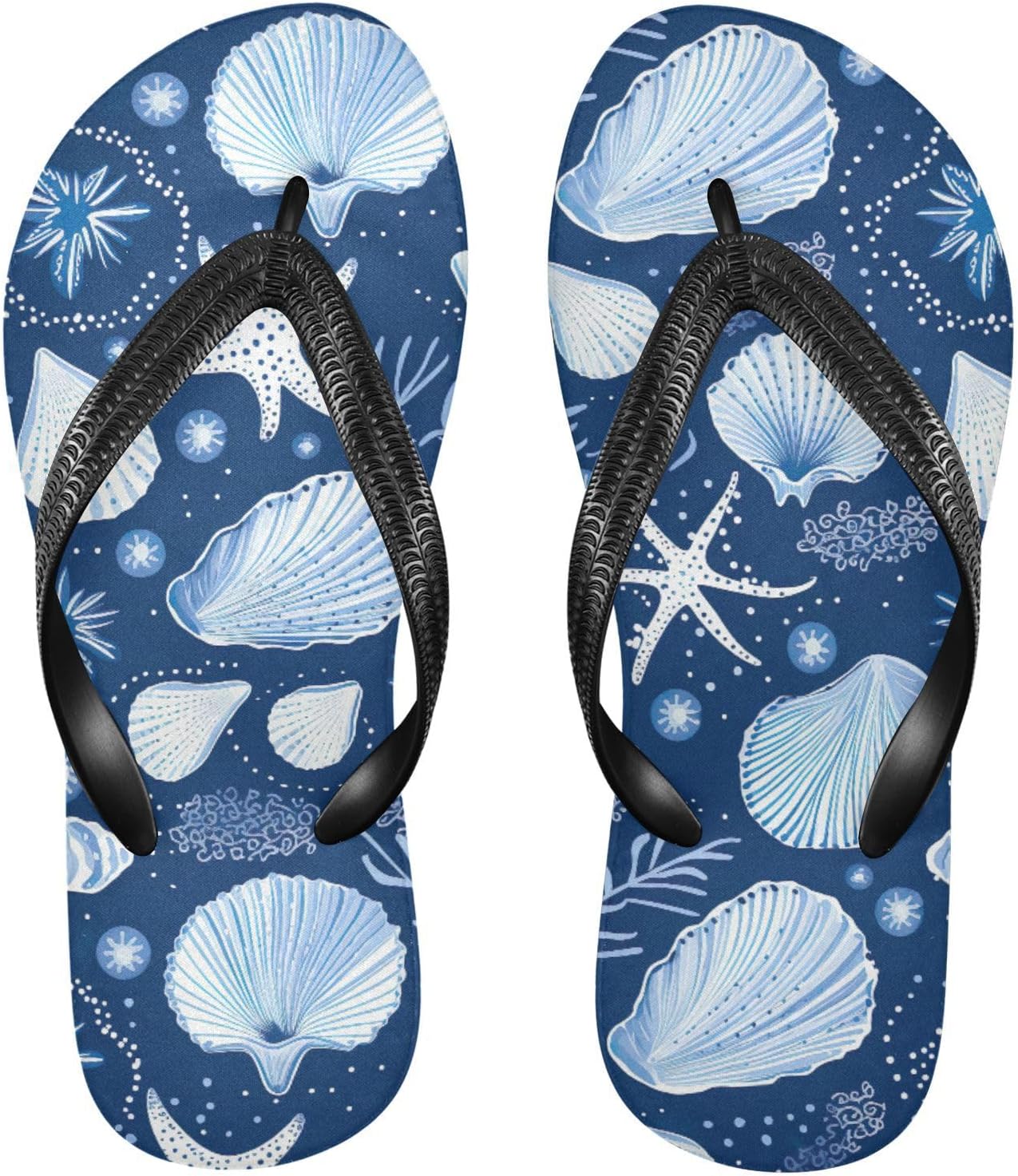 

Голубые морские звезды Забавные пляжные шлепанцы для душа Резиновые нескользящие летние тапочки Сандалии для мужчин и женщин Sinestour