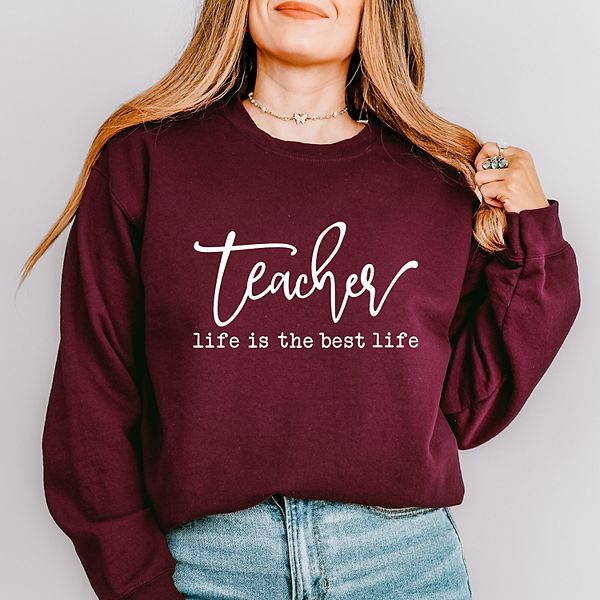 

Свитшот Teacher life is the best life Simply Sage Market, Maroon, Зеленый, Свитшот Teacher life is the best life Simply Sage Market, Maroon