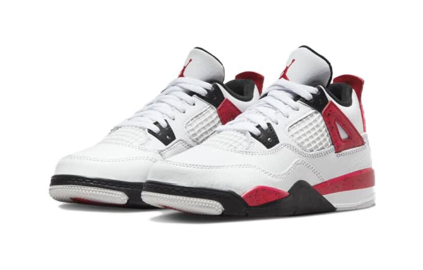 Кроссовки детские Air 4 "Red Cement" Jordan, красный/белый — фото 3