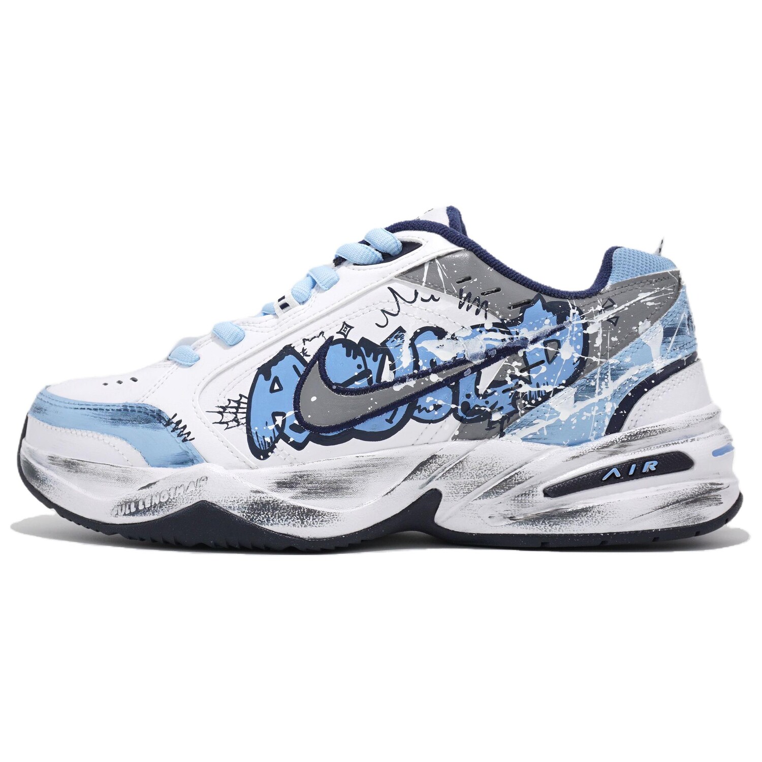 

Кроссовки Air Monarch 4 Chunky унисекс с низким верхом белого/синего/черного цвета Nike
