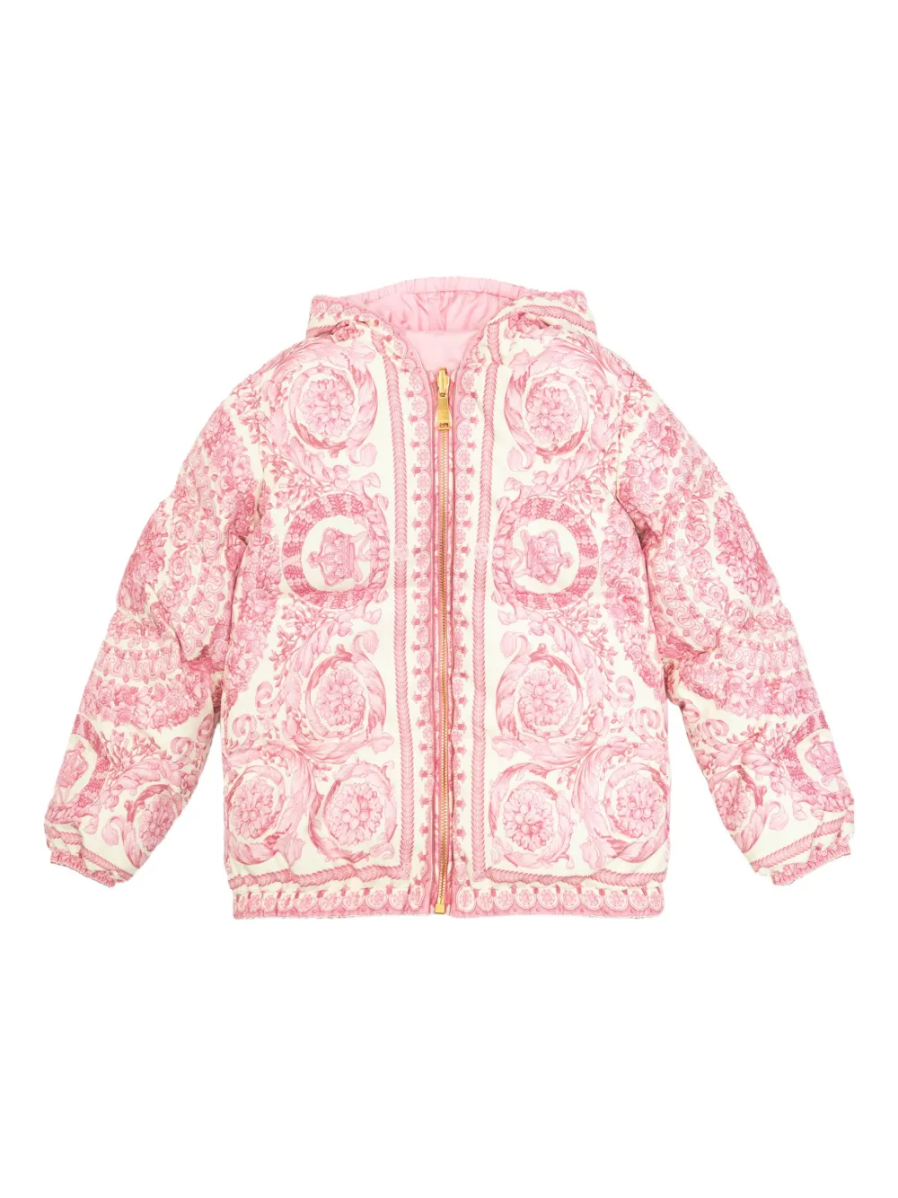 

Куртка с капюшоном и узором Barocco Versace Kids, красный