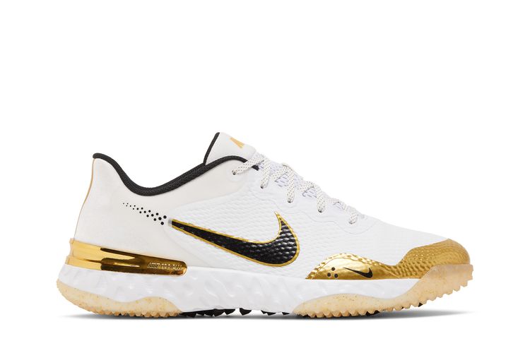

Кроссовки Alpha Huarache Elite 3 Turf 'White Metallic Gold', белый