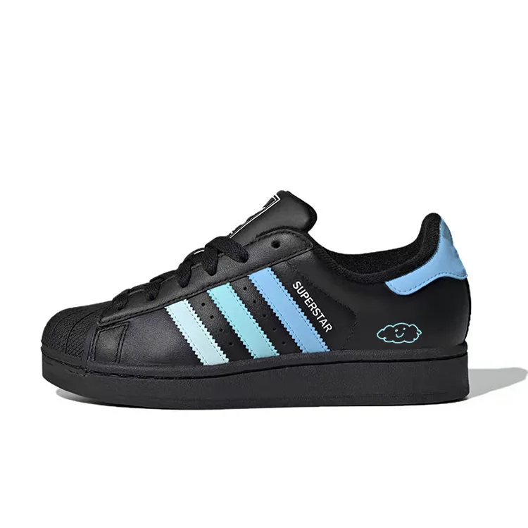 Originals Superstar Comfortable Versatile тонкая подошва кожа устойчивые к истиранию low top кроссовки для скейтбординга Unisex Adidas, черный