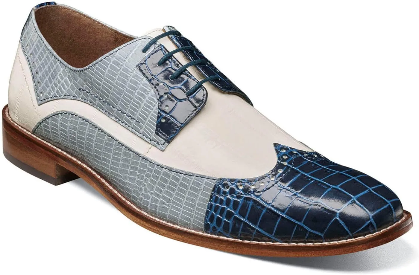 Мужские оксфордские туфли Stacy Adams Gallinari Wingtip на шнуровке, темно-синий — фото 2