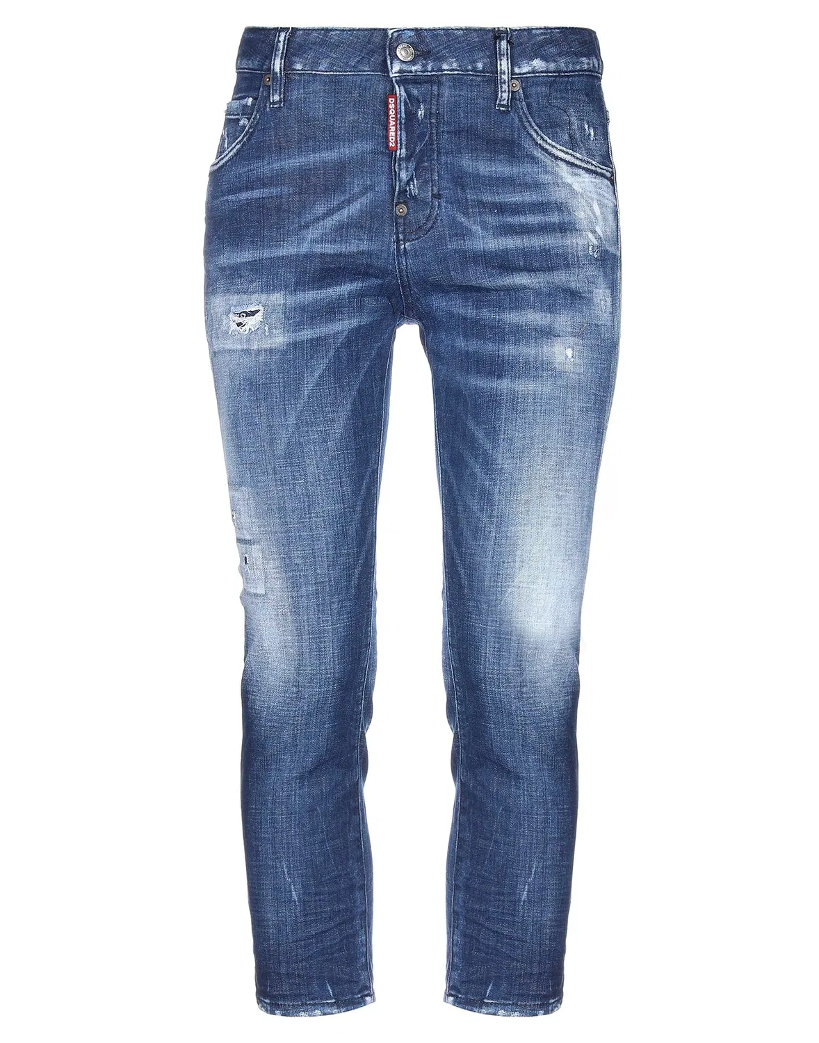 Джинсы с потертостями DSQUARED2 Синий