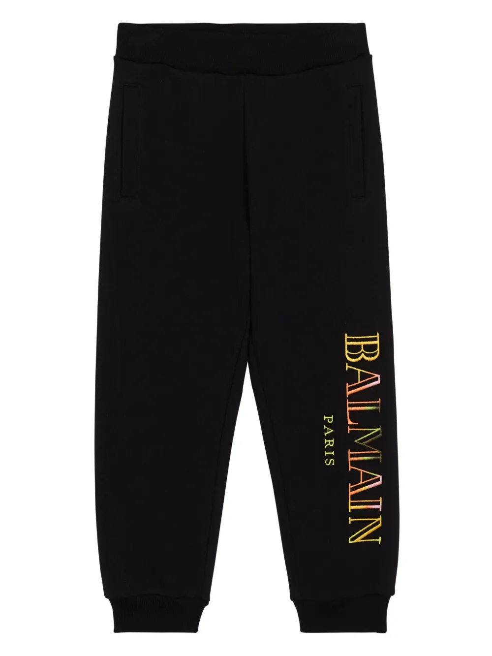 

Спортивные брюки с вышитым логотипом Balmain Kids, черный