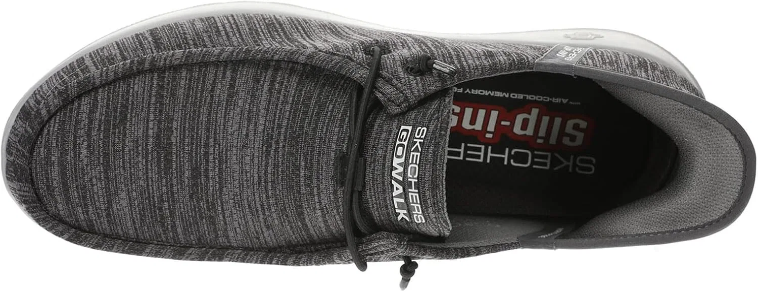 Женские слипоны Skechers Gowalk Max Slip-Ins - спортивные повседневные прогулочные кроссовки | Кроссовки с воздушной подушкой и эффектом памяти, Dark Grey Black — фото 3