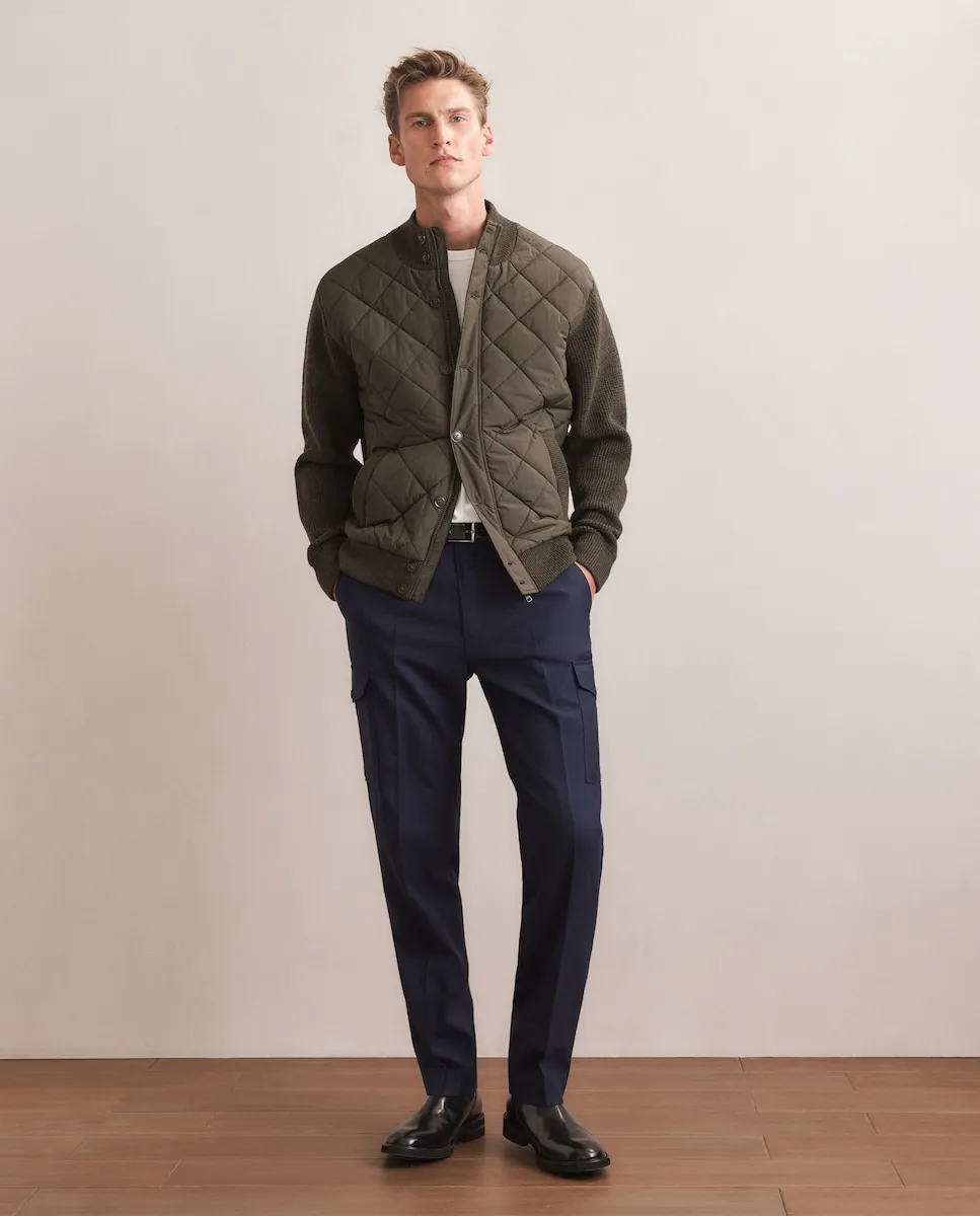 

Мужской кардиган с молнией спереди, нейлон Emidio Tucci, хаки