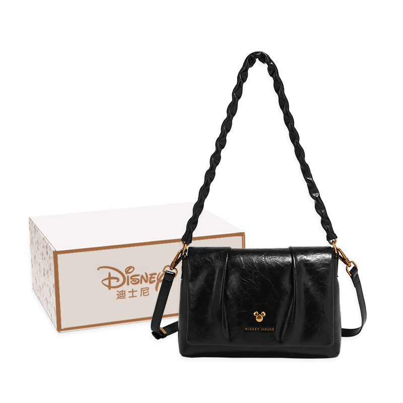 

Disney Микки Серия ПУ плиссированная маленькая квадратная сумка, Black