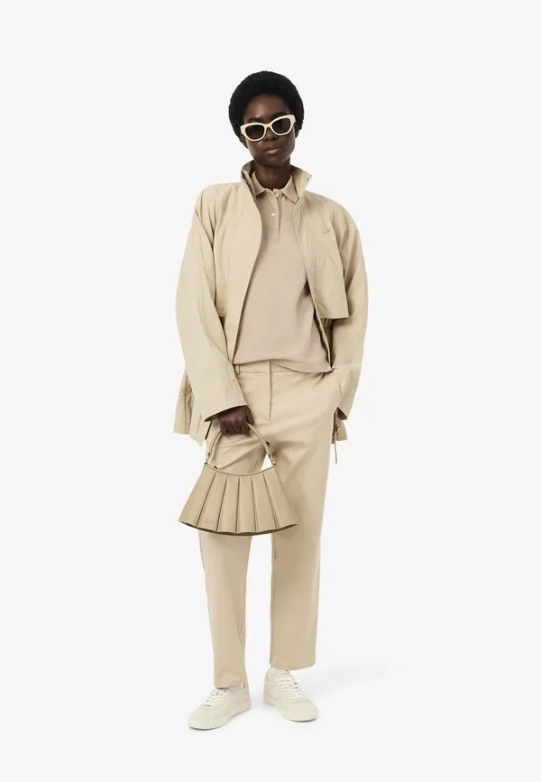 Рубашка поло Lacoste Beige-Xf, однотонная, бежевая — фото 2