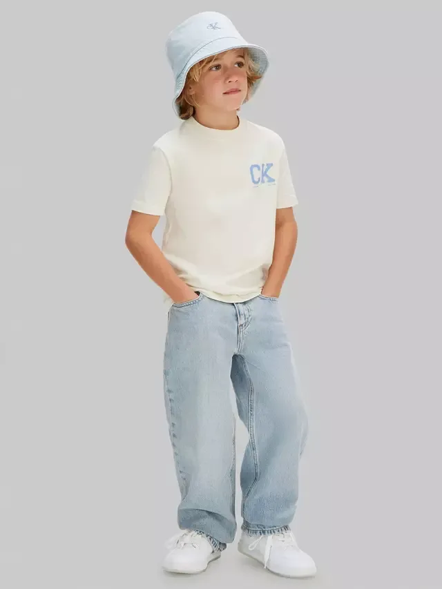 Детская футболка с коротким рукавом и логотипом, белая Calvin Klein — фото 4